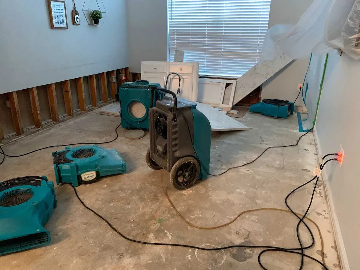 Dehumidifier in flood-cut room for Water Extraction & Removal in Hugo